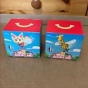 Adopt Me! Flying Giraffe and flying Kitsune McDonald's Happy Meal Toys